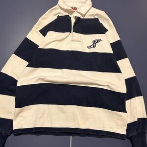 90s vintage Barbarian Striped Rugby Shirt with Hermes boots logo size men’s S